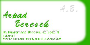 arpad bercsek business card